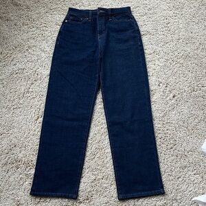 Banana Republic Dark Blue Straight Leg Jeans, ultra high rise